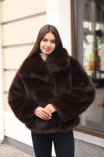 Зимняя шуба Mila Nova ПВ-344 темно-шоколадный