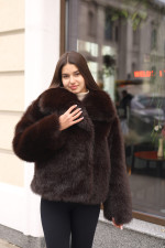 Зимняя шуба Mila Nova ПВ-344 темно-шоколадный — изображение 4