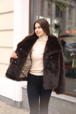 Зимняя шуба Mila Nova ПВ-344 темно-шоколадный — изображение 6