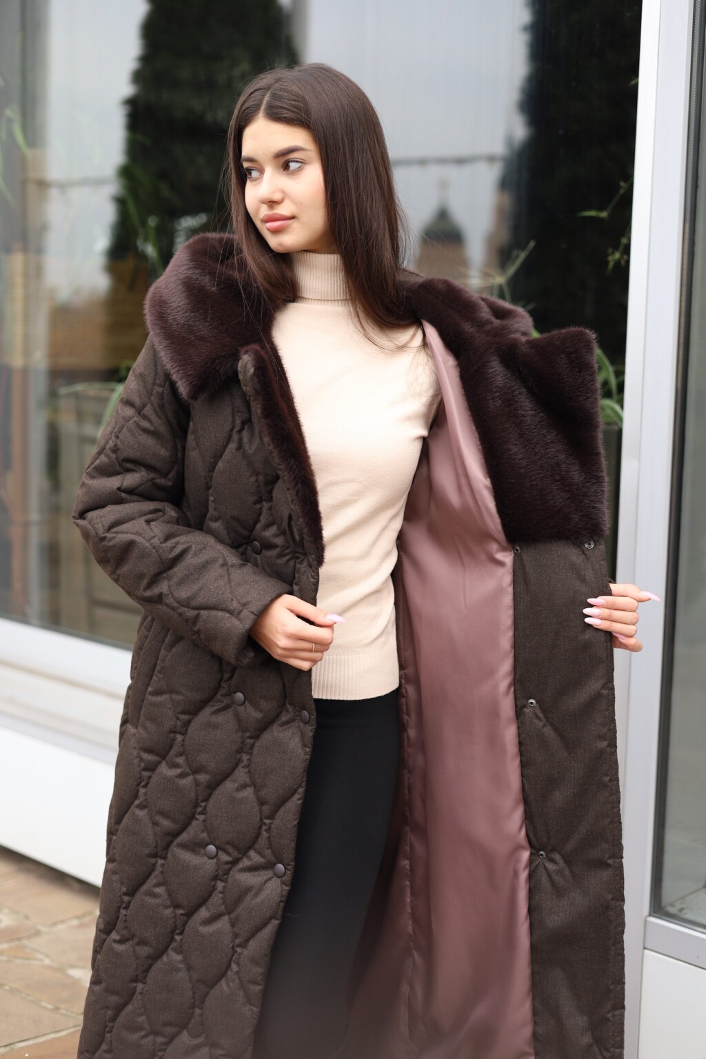 Зимнее пальто Mila Nova ПВ-358 шоколадный — изображение 6