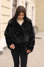 Зимняя шуба Mila Nova ПВ-381черный — изображение 3