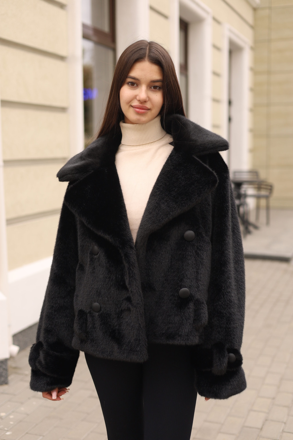 Зимняя шуба Mila Nova ПВ-381черный — изображение 6