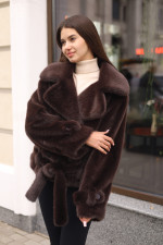 Зимняя шуба Mila Nova ПВ-381темно- шоколадный — изображение 2