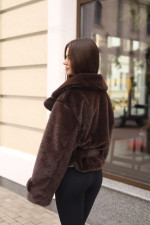 Зимняя шуба Mila Nova ПВ-381темно- шоколадный — изображение 6