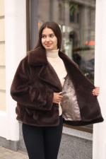 Зимняя шуба Mila Nova ПВ-381темно- шоколадный — изображение 7