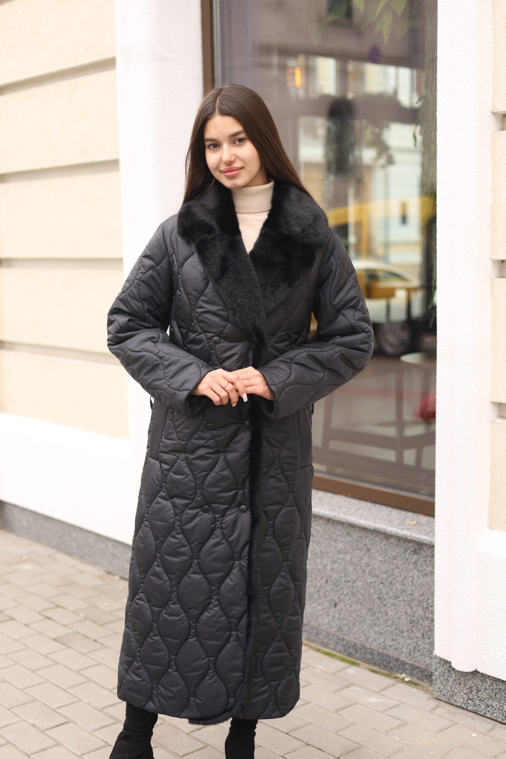 Зимнее пальто Mila Nova ПВ-385 черный+черный — изображение 6
