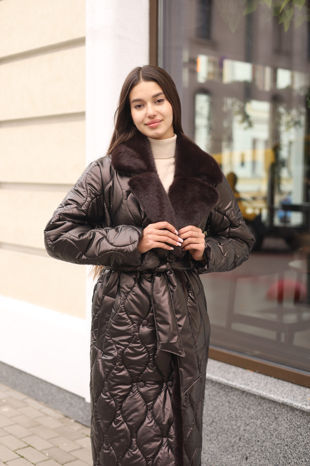 Зимнее пальто Mila Nova ПВ-388 шоколад — изображение 3