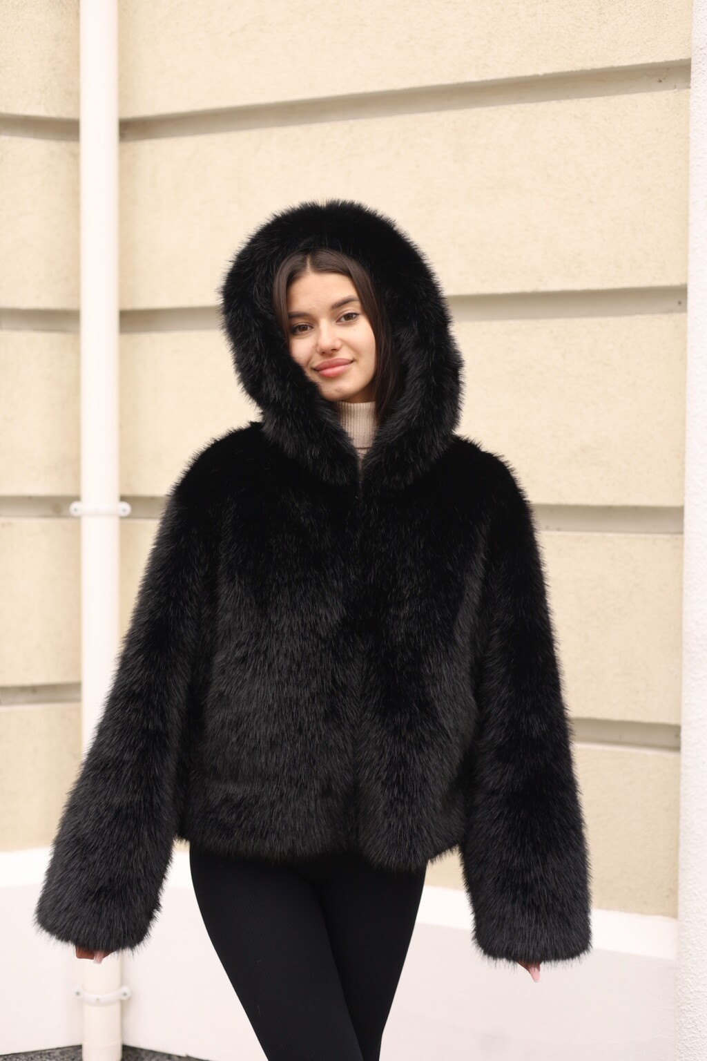 PV-393black-1 Зимняя шуба Mila Nova ПВ-393 черный — изображение 1