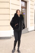 Зимняя шуба Mila Nova ПВ-393 черный — изображение 3