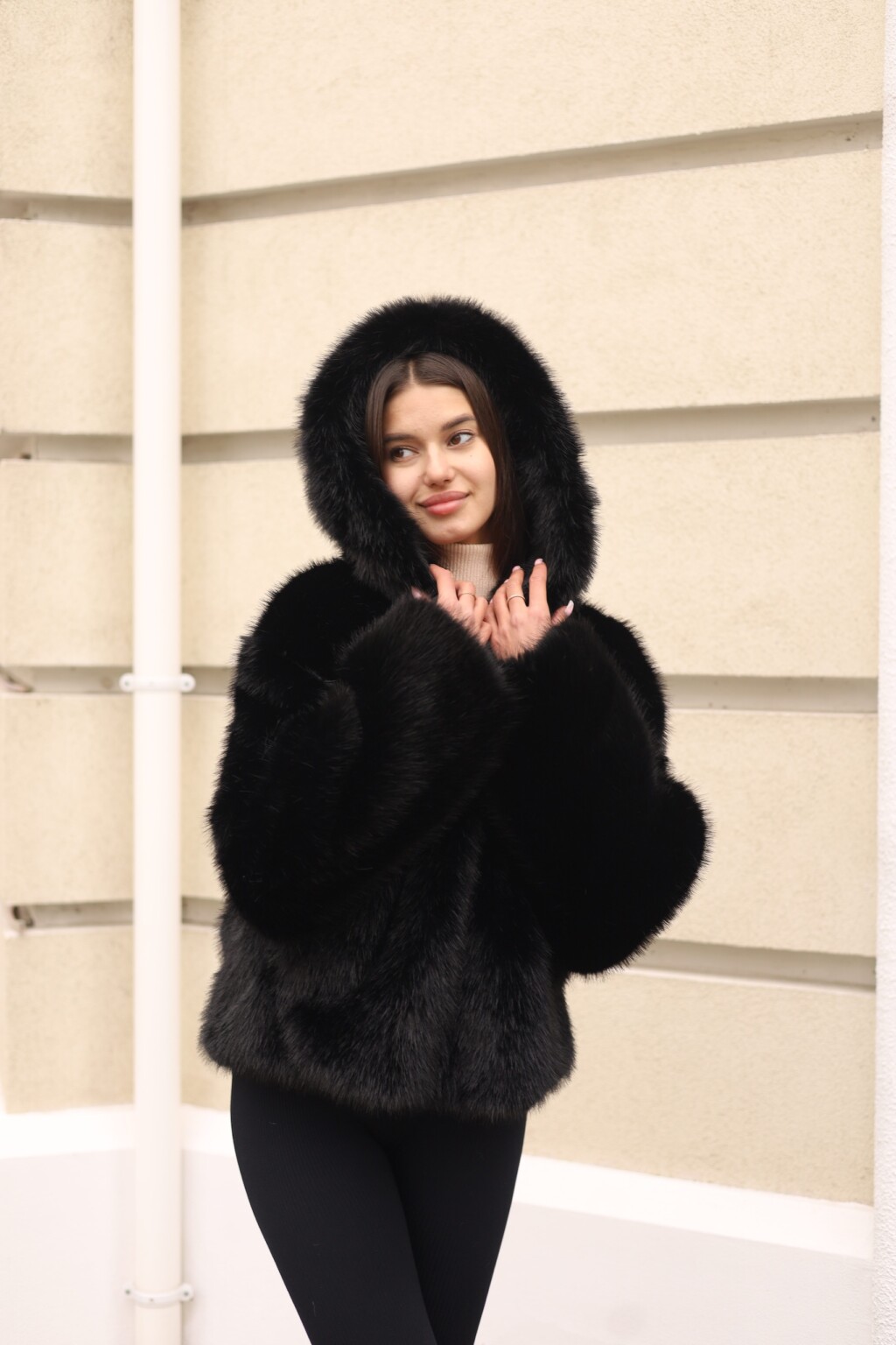 Зимняя шуба Mila Nova ПВ-393 черный — изображение 7