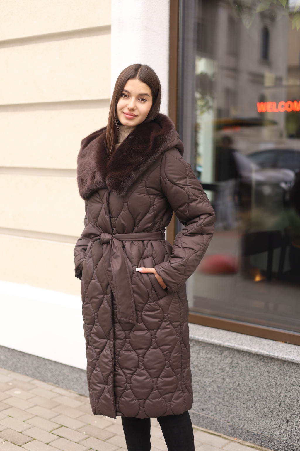 Зимнее пальто Mila Nova ПВ-395 шоколад — изображение 1