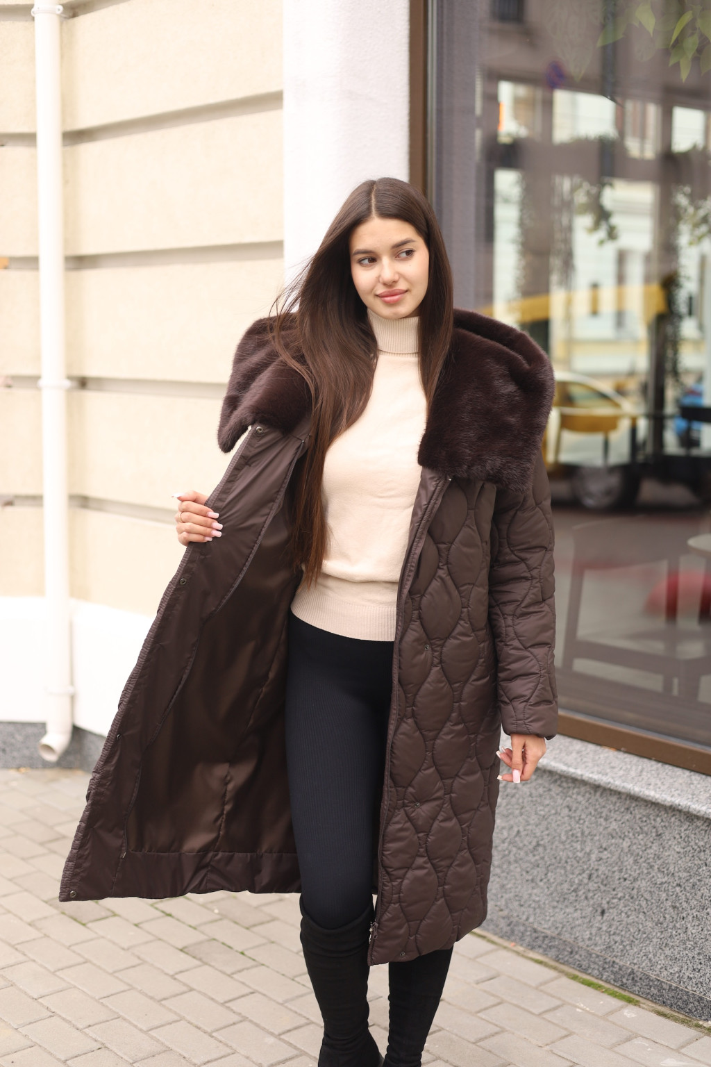 Зимнее пальто Mila Nova ПВ-395 шоколад — изображение 4