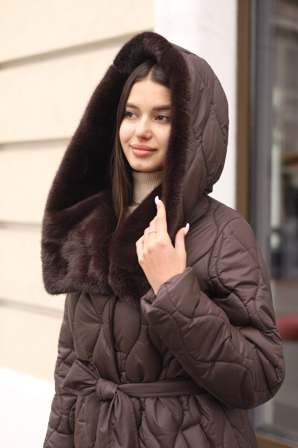 Зимнее пальто Mila Nova ПВ-395 шоколад — изображение 5