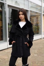 Зимняя дубленка Mila Nova Д-238ех черный