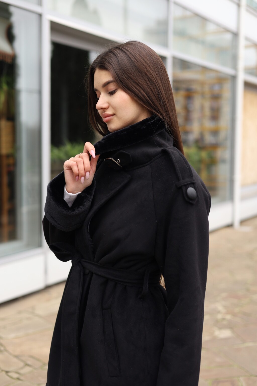 Зимняя дубленка Mila Nova Д-238ех черный — изображение 4