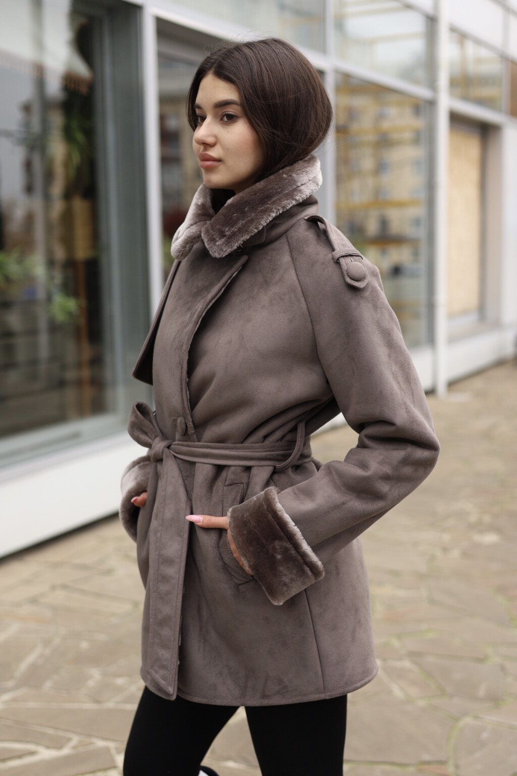 Зимняя дубленка Mila Nova Д-238ех капучино — изображение 4