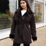 Зимняя дубленка Mila Nova Д-238ex шоколад