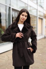 Зимняя дубленка Mila Nova Д-238ex шоколад — изображение 3