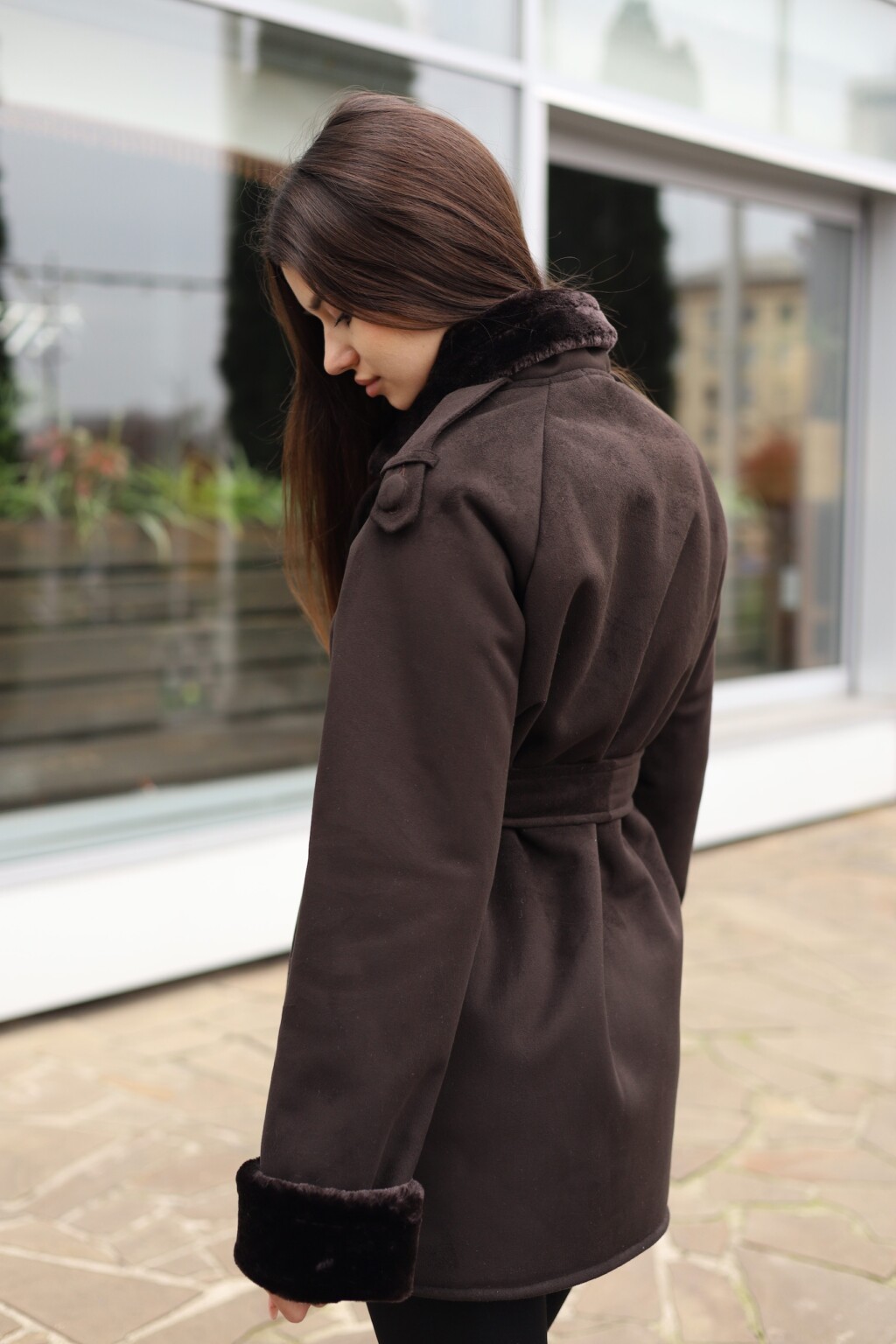 Зимняя дубленка Mila Nova Д-238ex шоколад — изображение 5