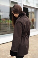 Зимняя дубленка Mila Nova Д-238ex шоколад — изображение 5