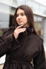 Зимняя дубленка Mila Nova Д-238ex шоколад — изображение 6