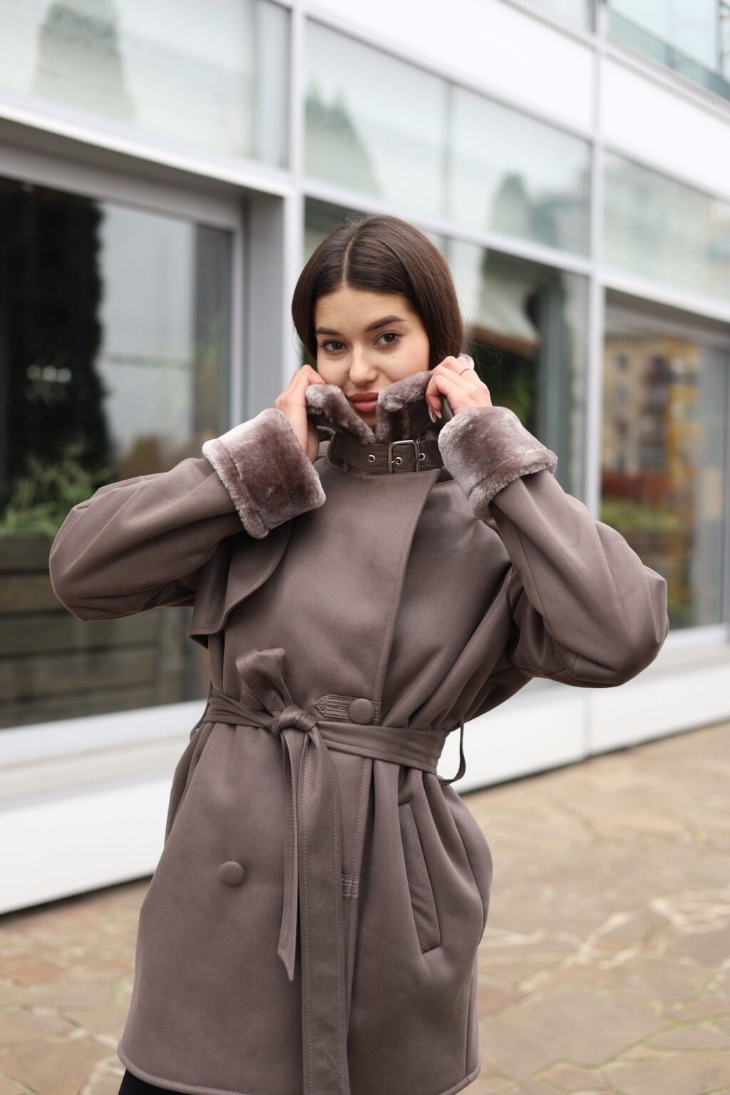 Зимняя дубленка Mila Nova Д-238ex капучино лаз — изображение 2