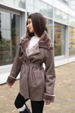 Зимняя дубленка Mila Nova Д-238ex капучино лаз — изображение 4