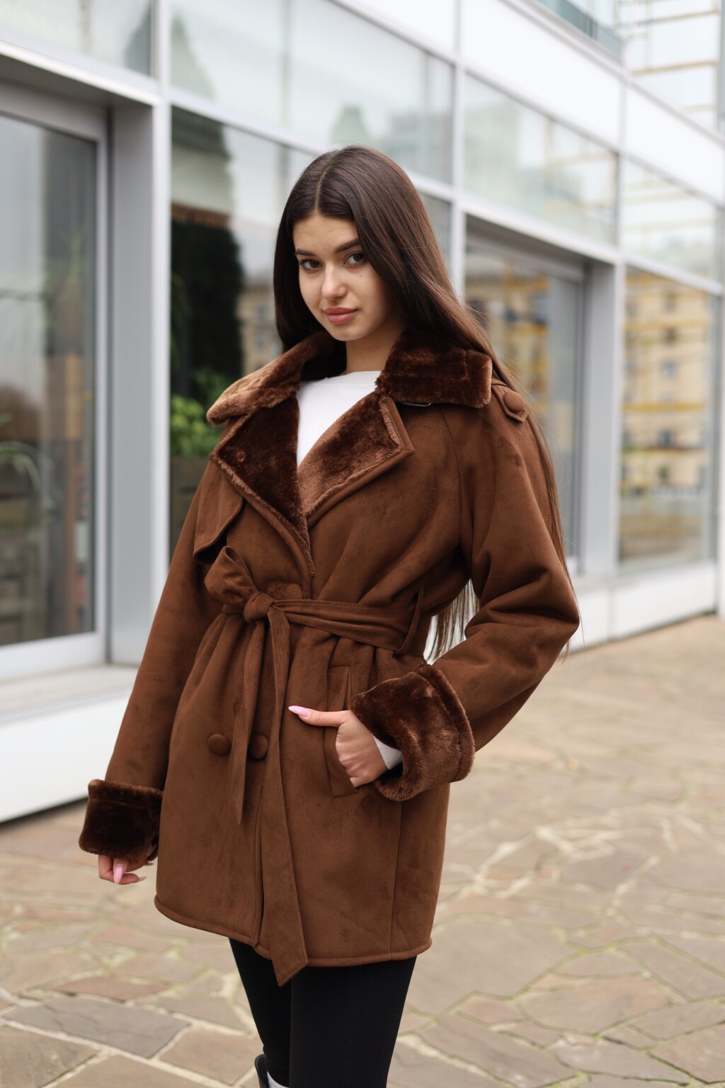 D-238exred-1 Зимняя дубленка Mila Nova Д-238ех рыжий — изображение 1