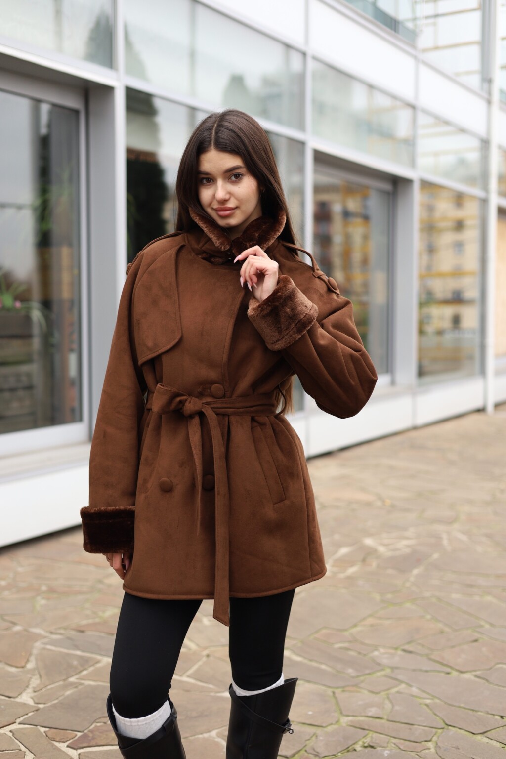 Зимняя дубленка Mila Nova Д-238ех рыжий — изображение 2