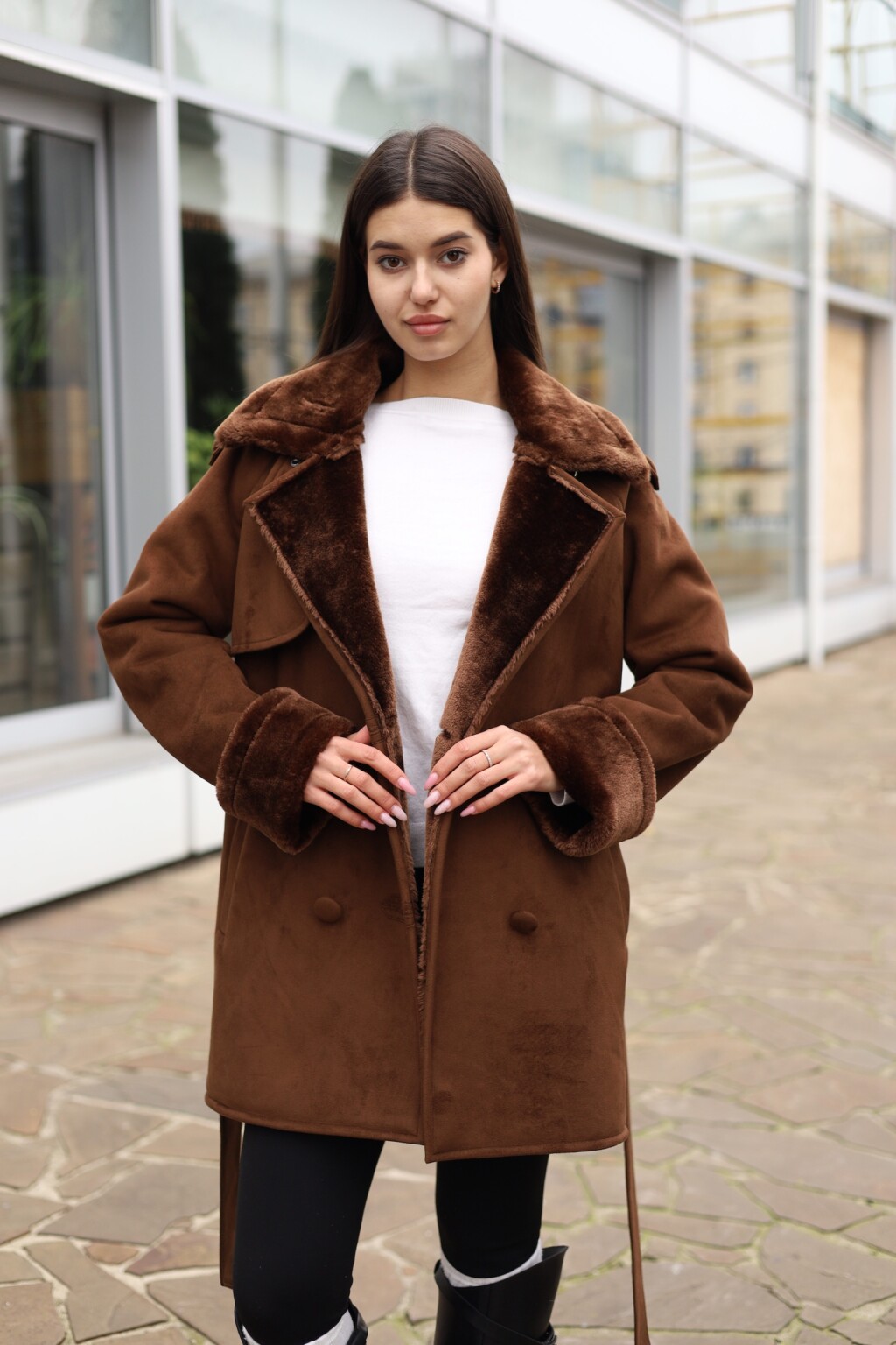 Зимняя дубленка Mila Nova Д-238ех рыжий — изображение 5