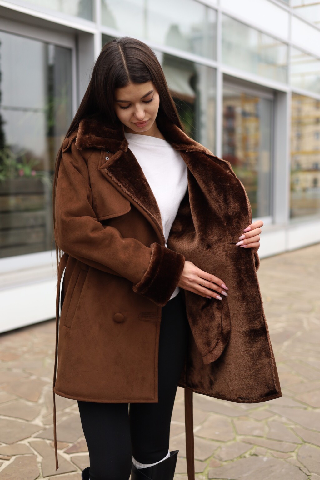 Зимняя дубленка Mila Nova Д-238ех рыжий — изображение 6