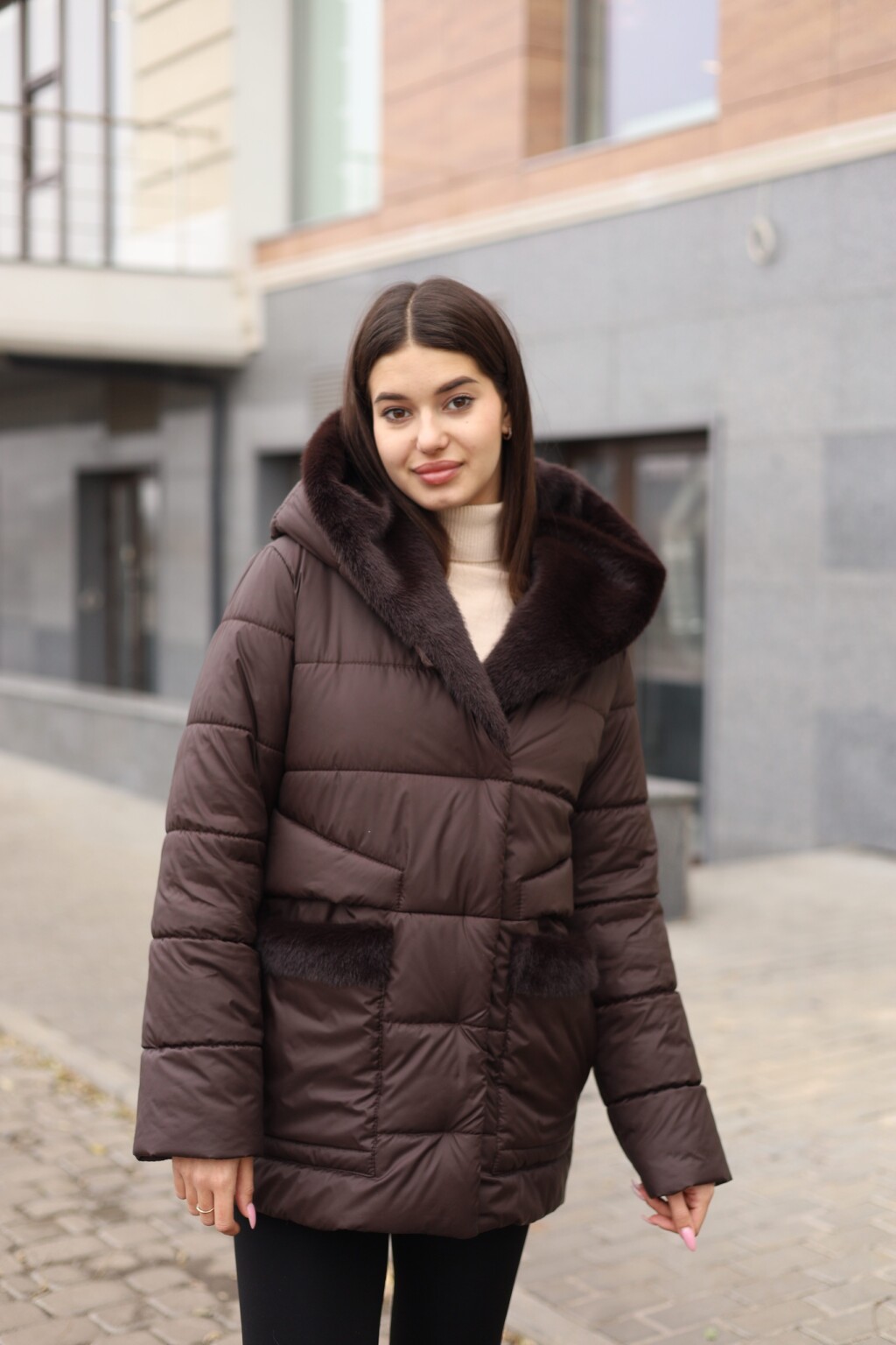 Зимняя куртка Mila Nova К-301 шоколад — изображение 1