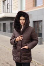 Зимняя куртка Mila Nova К-301 шоколад — изображение 2