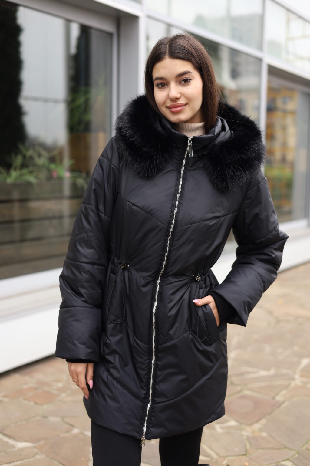 Зимняя куртка Mila Nova К-375 черный — изображение 3