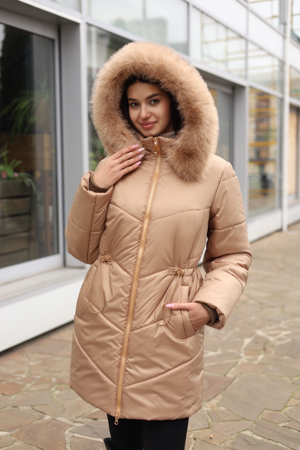 Зимняя куртка Mila Nova К-375 кемел — изображение 1