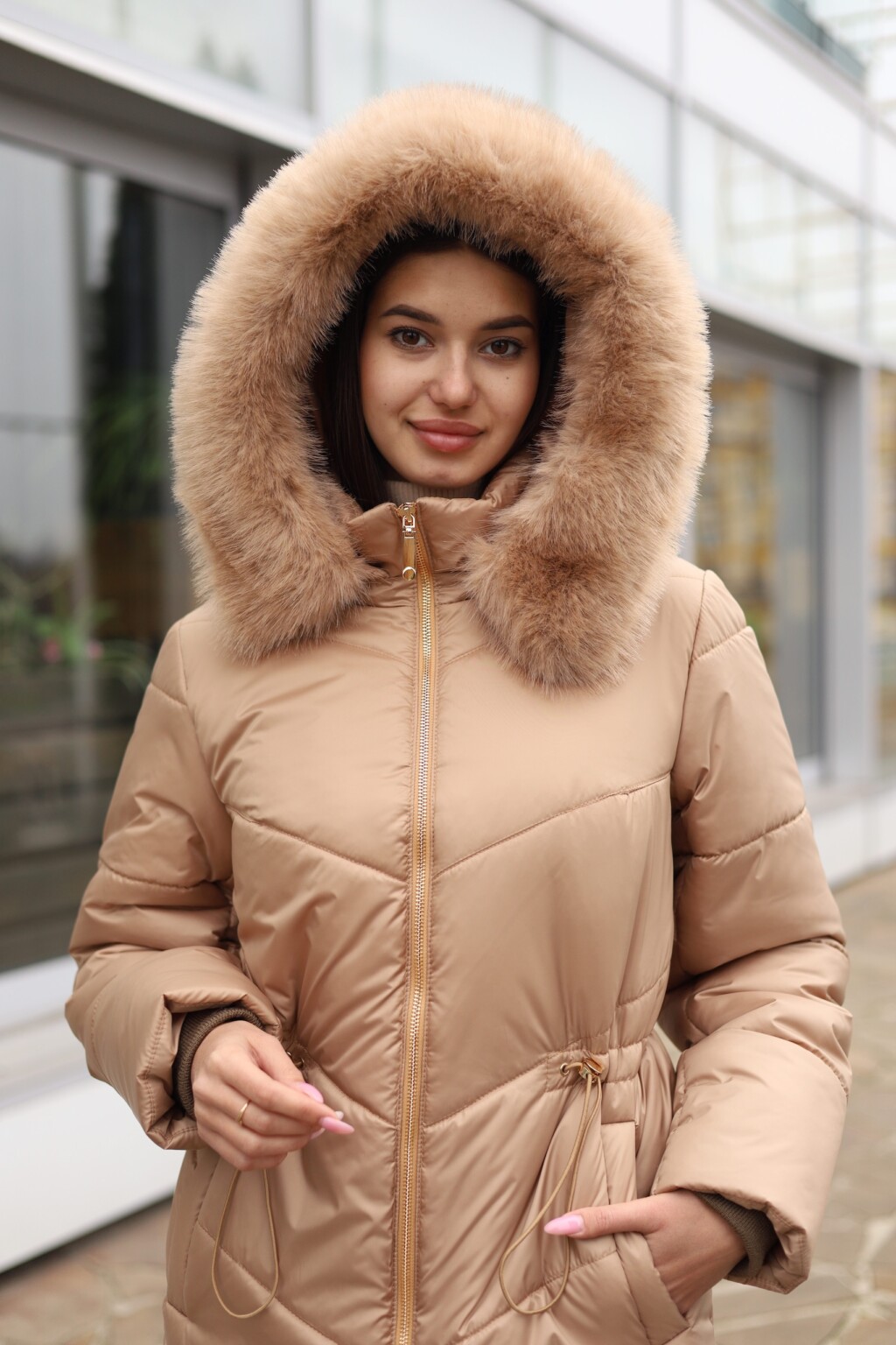 Зимняя куртка Mila Nova К-375 кемел — изображение 3