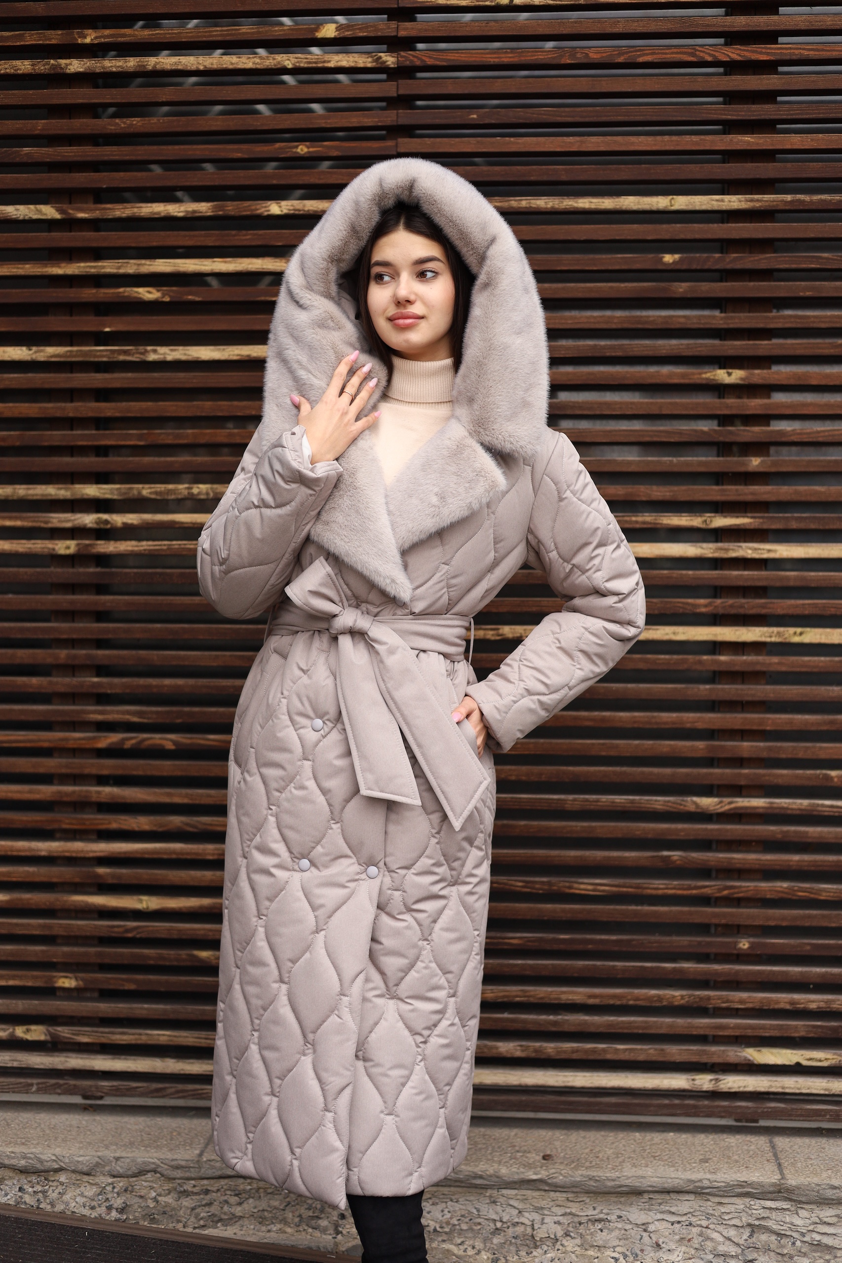 Зимнее пальто Mila Nova ПВ-358 бежевый