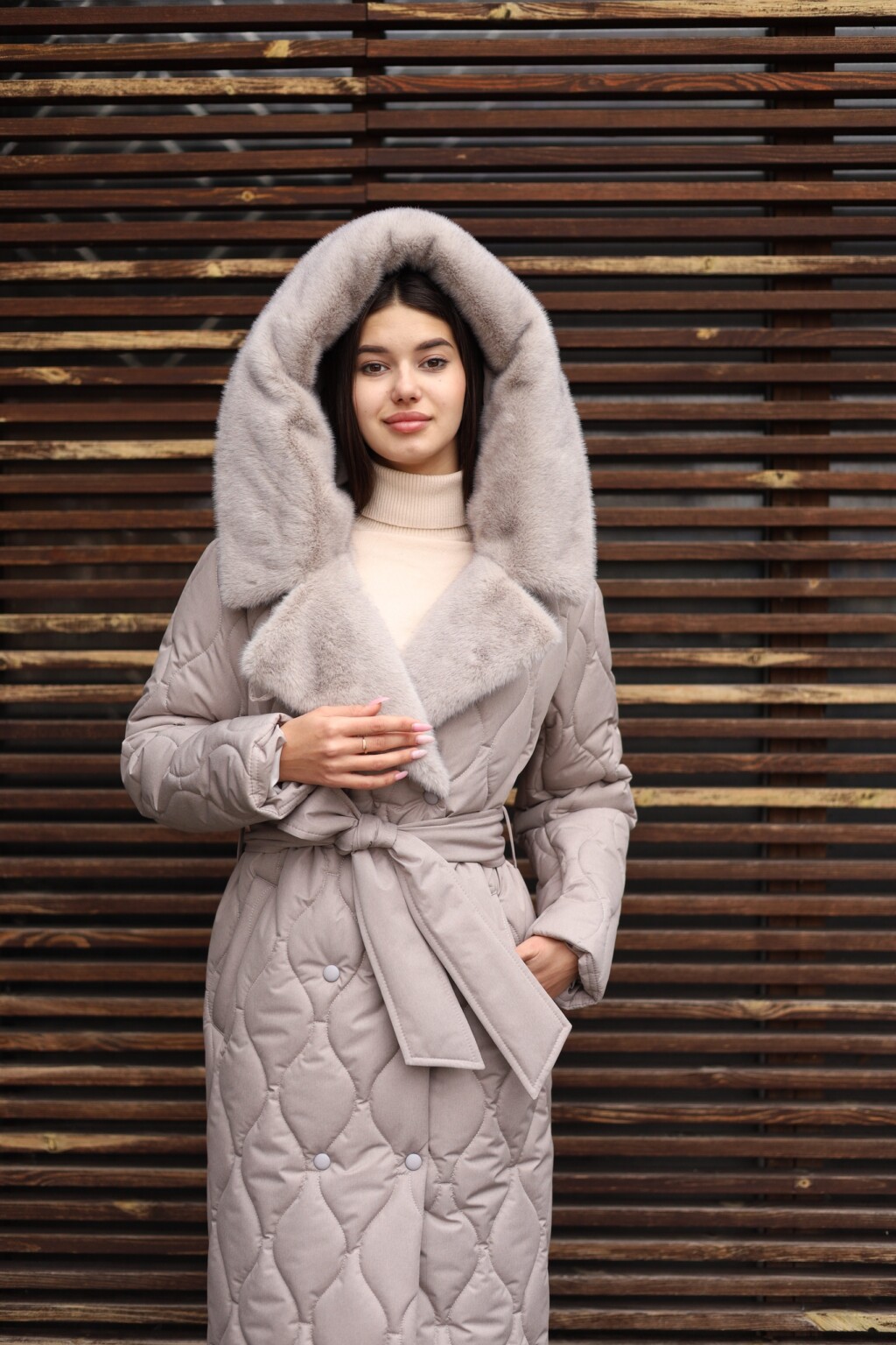 Зимнее пальто Mila Nova ПВ-358 бежевый — изображение 3