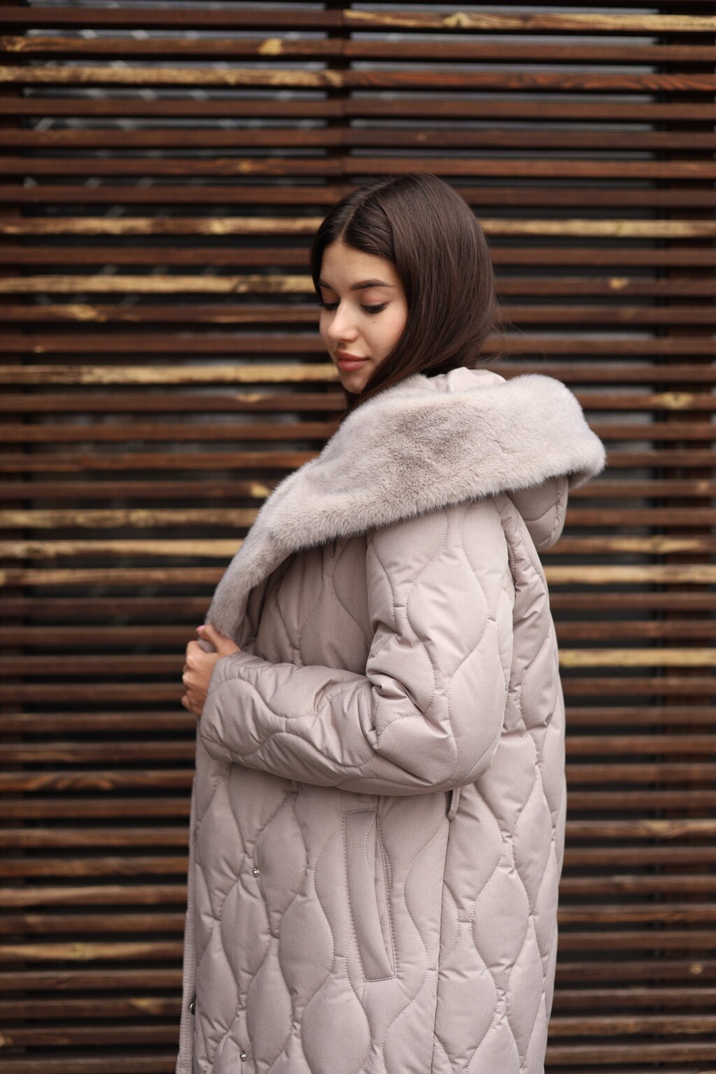 Зимнее пальто Mila Nova ПВ-358 бежевый — изображение 7