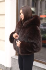 Зимняя шуба Mila Nova ПВ-393 шоколад — изображение 3