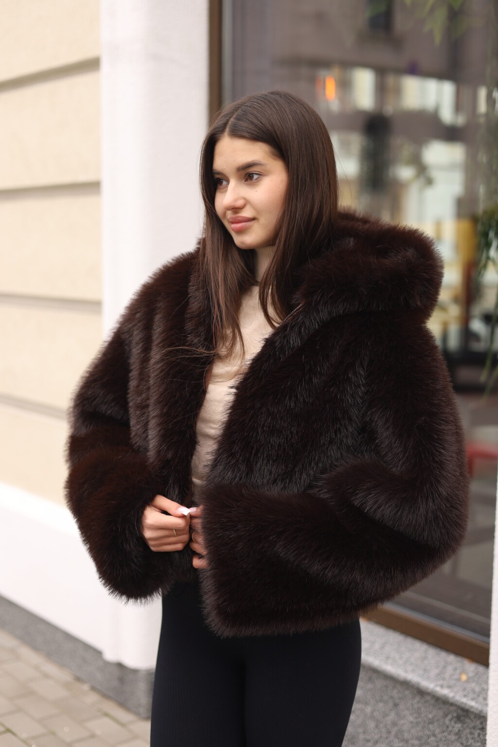 Зимняя шуба Mila Nova ПВ-393 шоколад — изображение 6