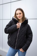 Демисезонная куртка Mila Nova К-315  черный+молоко — изображение 2