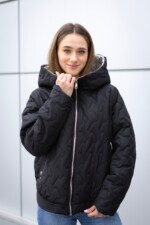 Демисезонная куртка Mila Nova К-315  черный+молоко