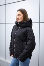 Демисезонная куртка Mila Nova К-315  черный+молоко — изображение 3