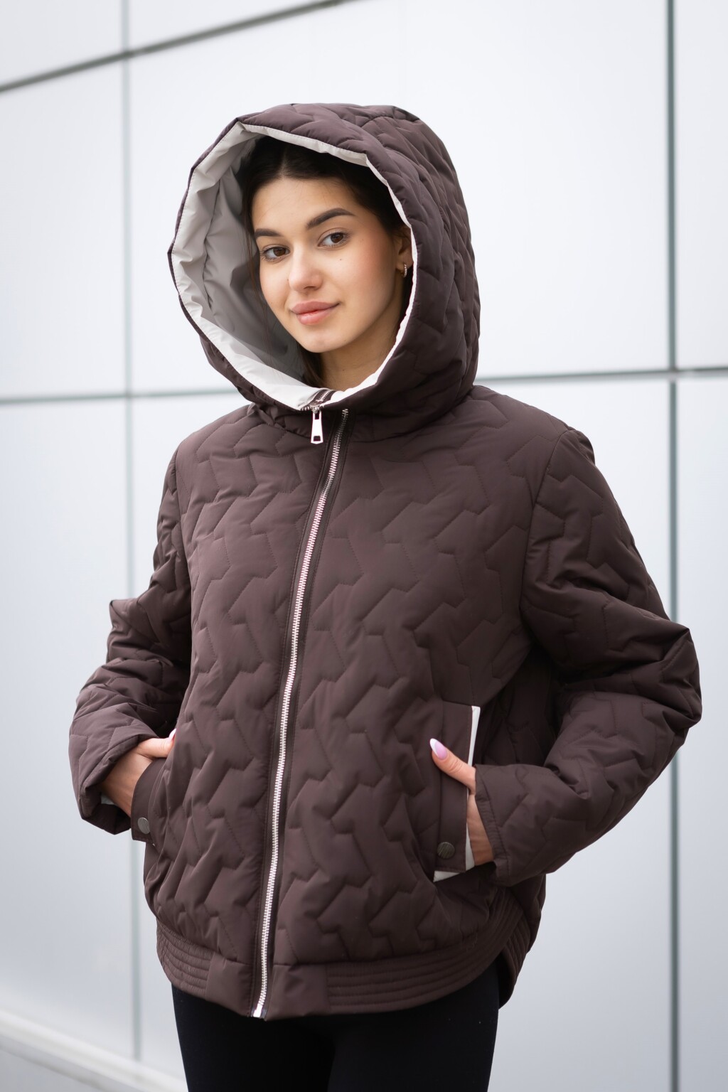 Демисезонная куртка Mila Nova К-315 шоколад+молоко — изображение 2