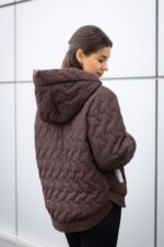 Демисезонная куртка Mila Nova К-315 шоколад+молоко — изображение 3