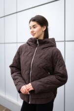 Демисезонная куртка Mila Nova К-315 шоколад+молоко — изображение 4