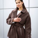 Демисезонное пальто Mila Nova ПВ-397 шоколад