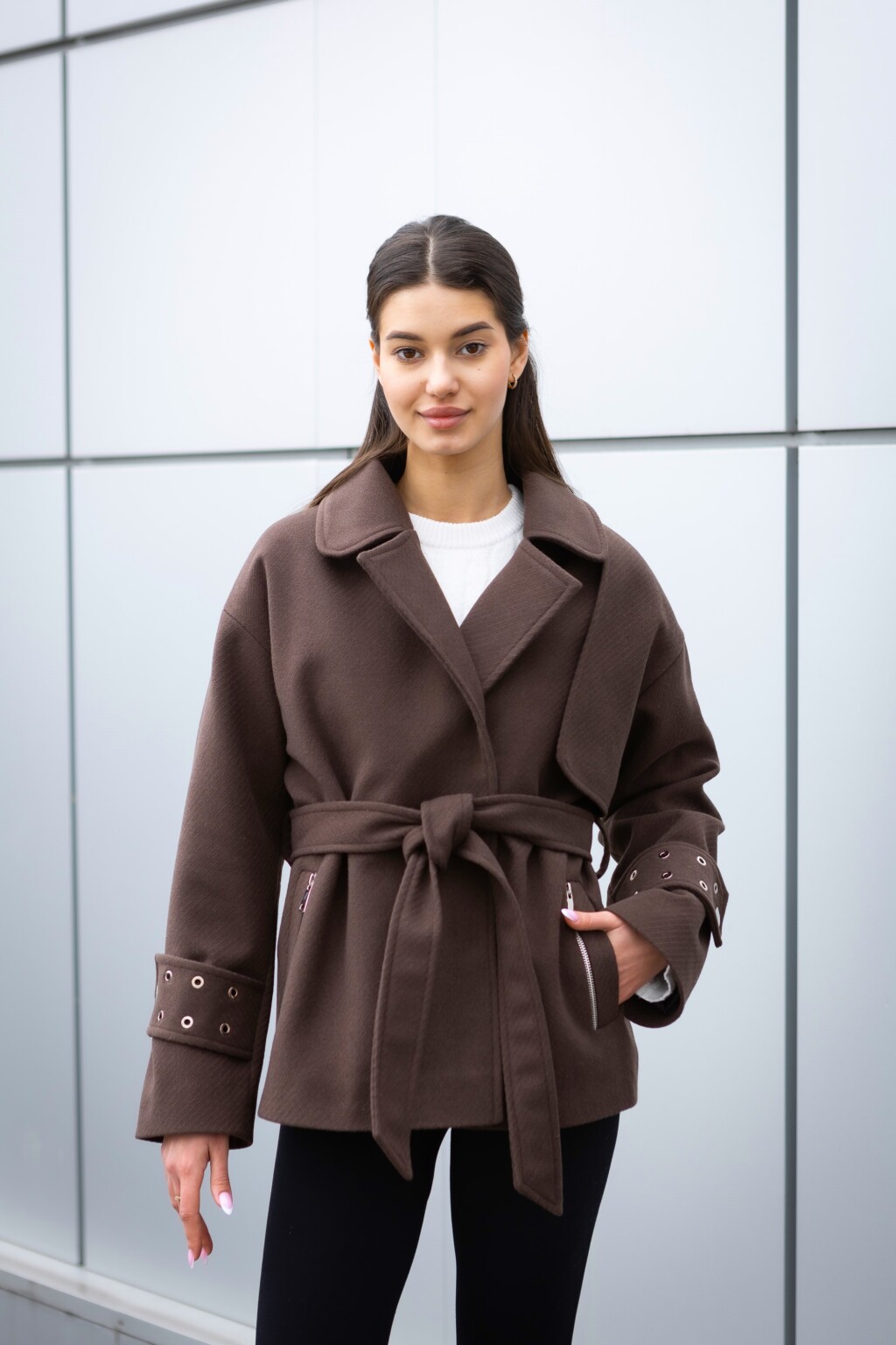 Демисезонное пальто Mila Nova ПВ-397 шоколад — изображение 2