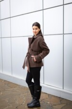 Демисезонное пальто Mila Nova ПВ-397 шоколад — изображение 4